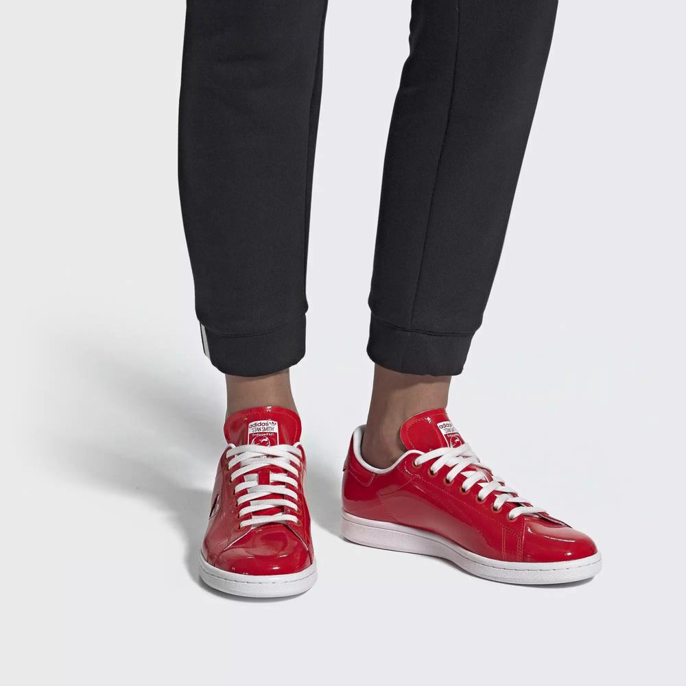 Adidas Stan Smith Tenis Rojos Para Mujer (MX-50376)
